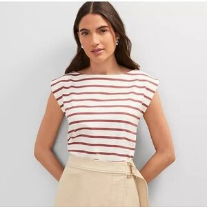 Ann Taylor Striped Women's Top - Red and White